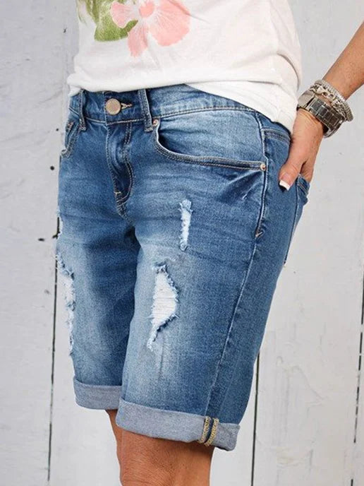 GERLIE - Pantalones cortos vaqueros cómodos para el verano