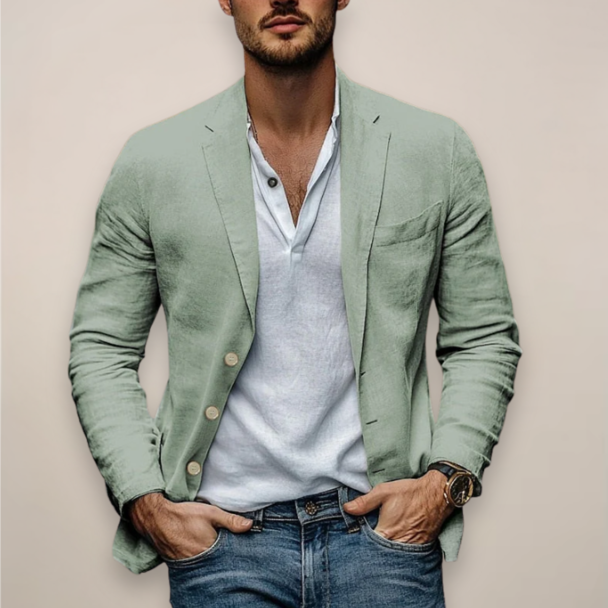Americana de lino para hombre: ligera, cómoda y elegante para el verano