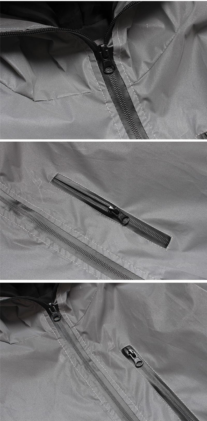 Cortavientos impermeable reflectante para hombre con capucha