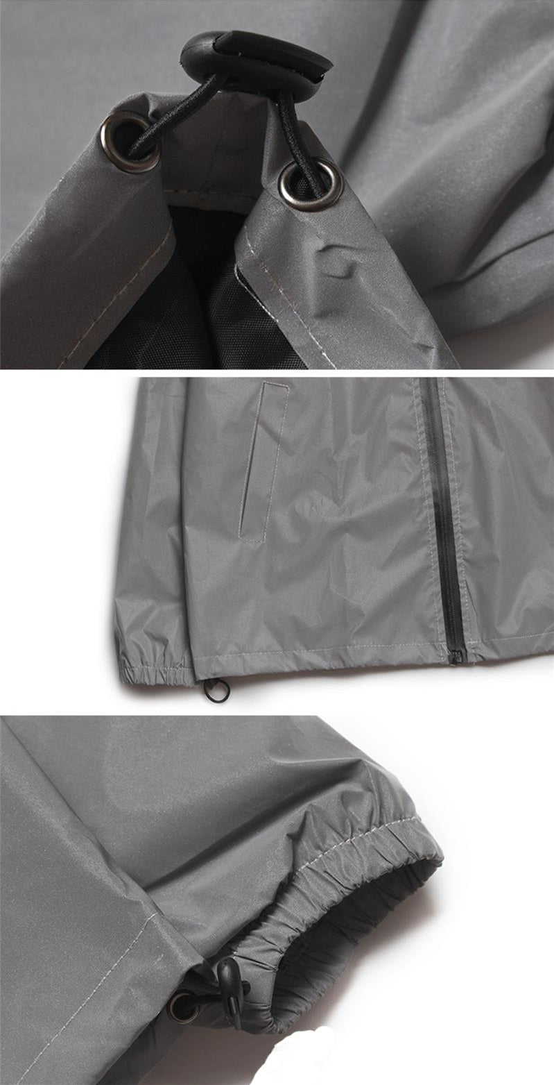 Cortavientos impermeable reflectante para hombre con capucha