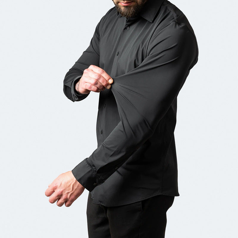 Espe - Camisa elástica sin pliegues para hombre