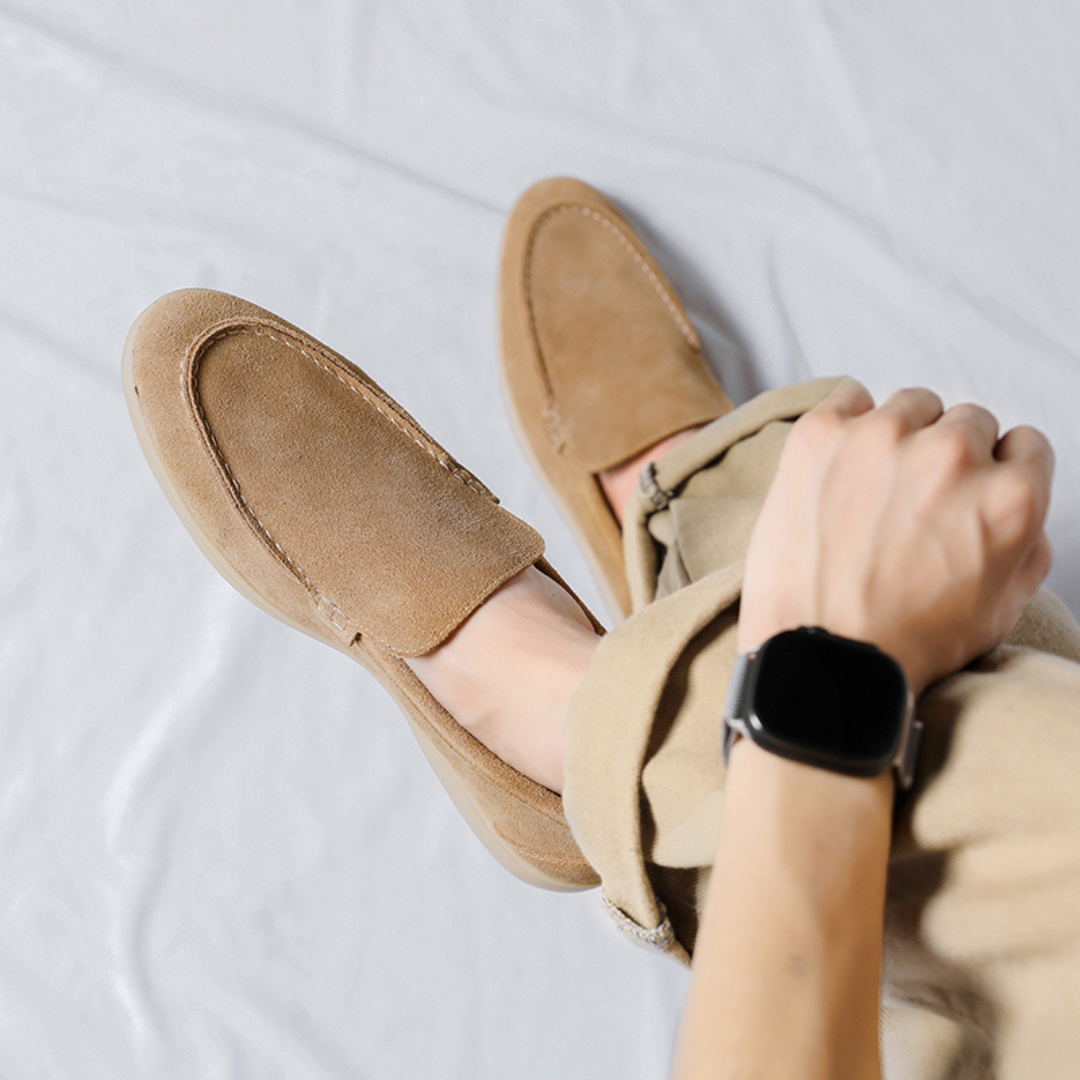 Exclusivos mocasines de ante para hombre estilo Milano