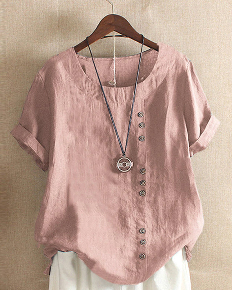 Blusa de manga corta para mujer