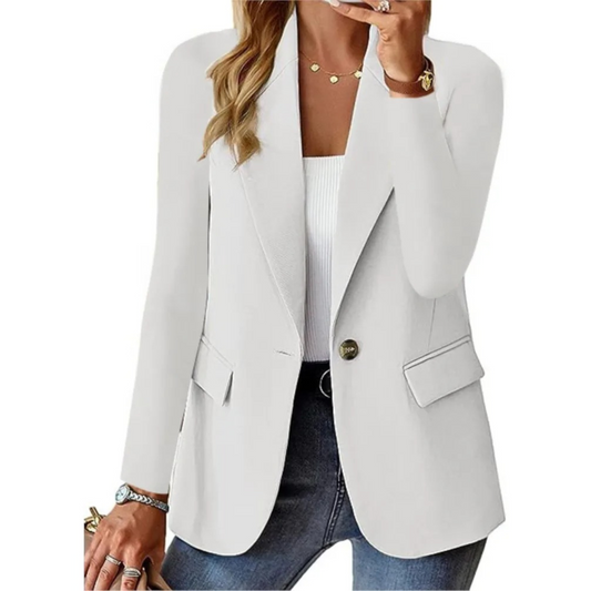 Americana casual de mujer de manga larga con hebilla y bolsillo slim