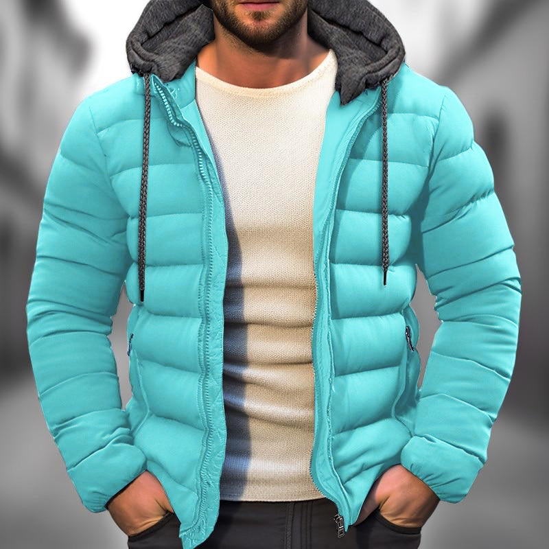 Chaqueta acolchada con capucha para hombre