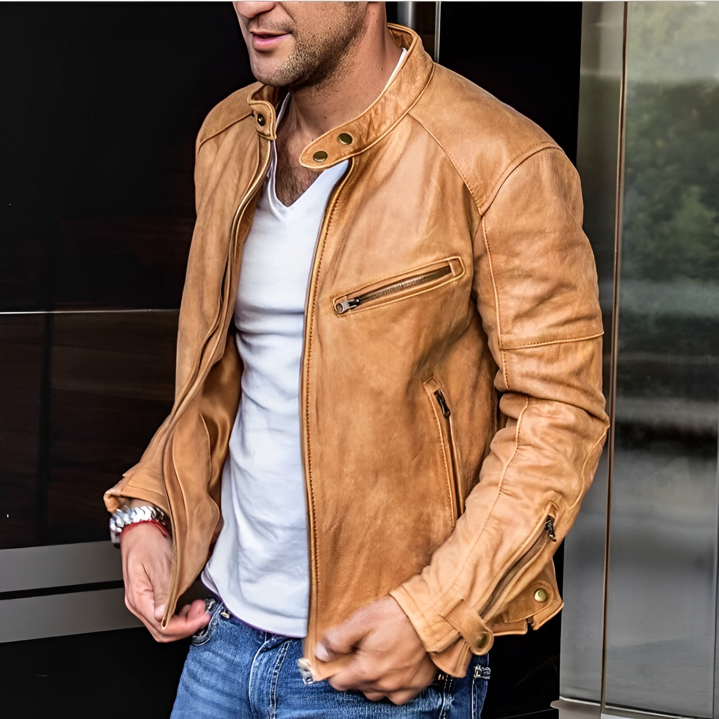 Chaqueta con cremallera para hombre