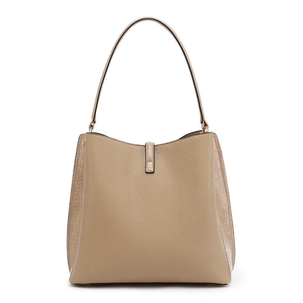 Mujer - Bolso hobo - Inserciones de cocodrilo - Estilo chic
