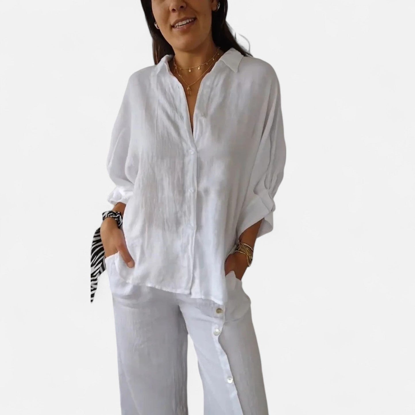 Old Monarchy | Camisa de verano de lino para mujer - Gracia sin esfuerzo, elegancia transpirable