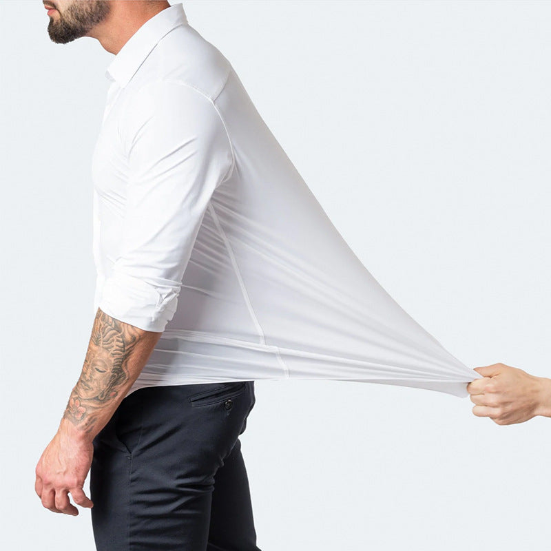 Espe - Camisa elástica sin pliegues para hombre