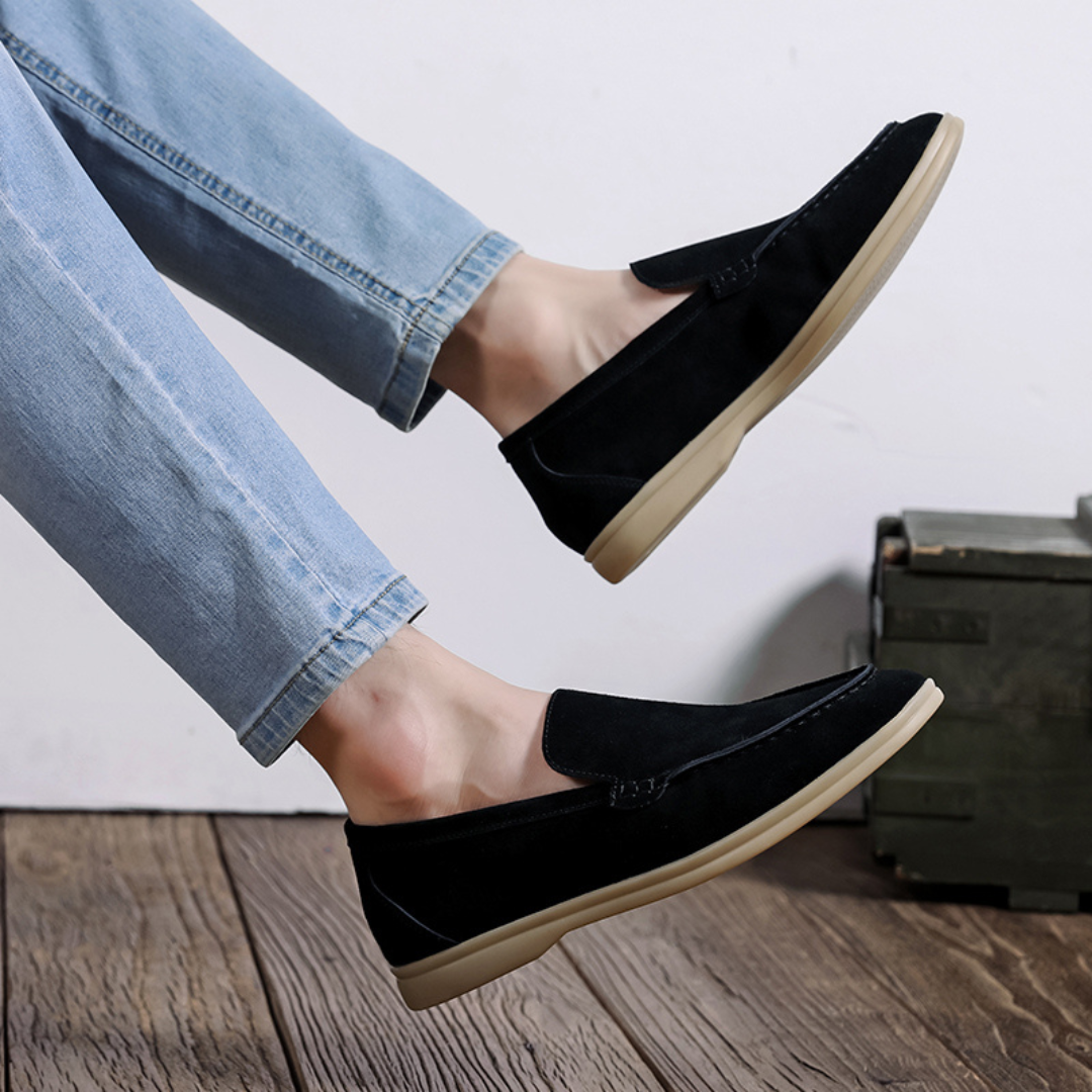 Exclusivos mocasines de ante para hombre estilo Milano