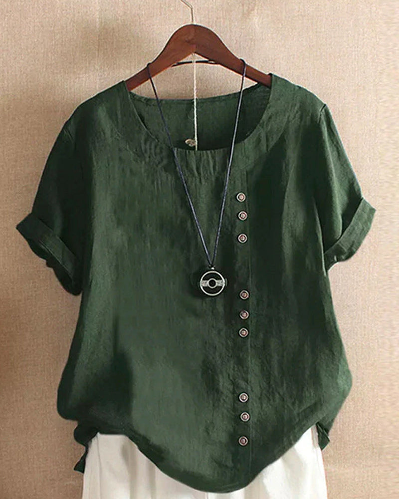 Blusa de manga corta para mujer