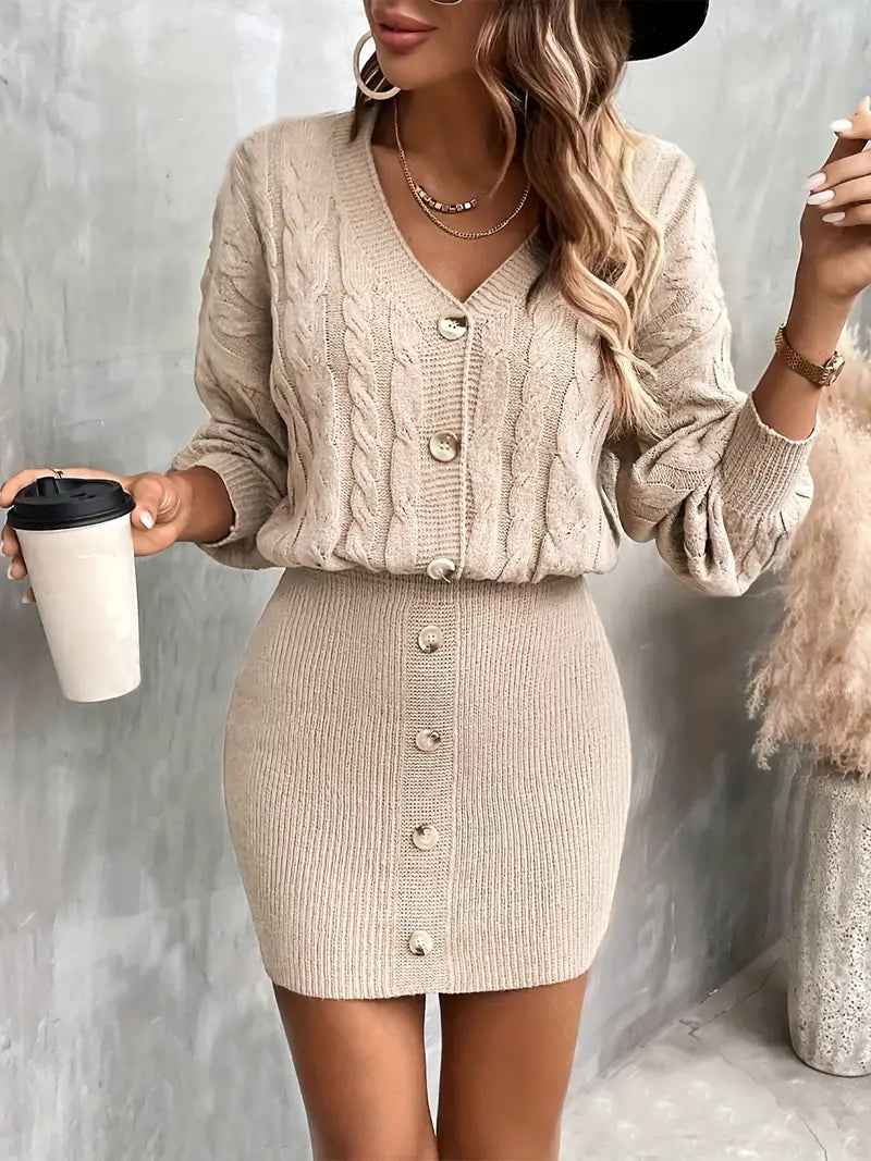 Vestido bodycon atemporal con escote en V