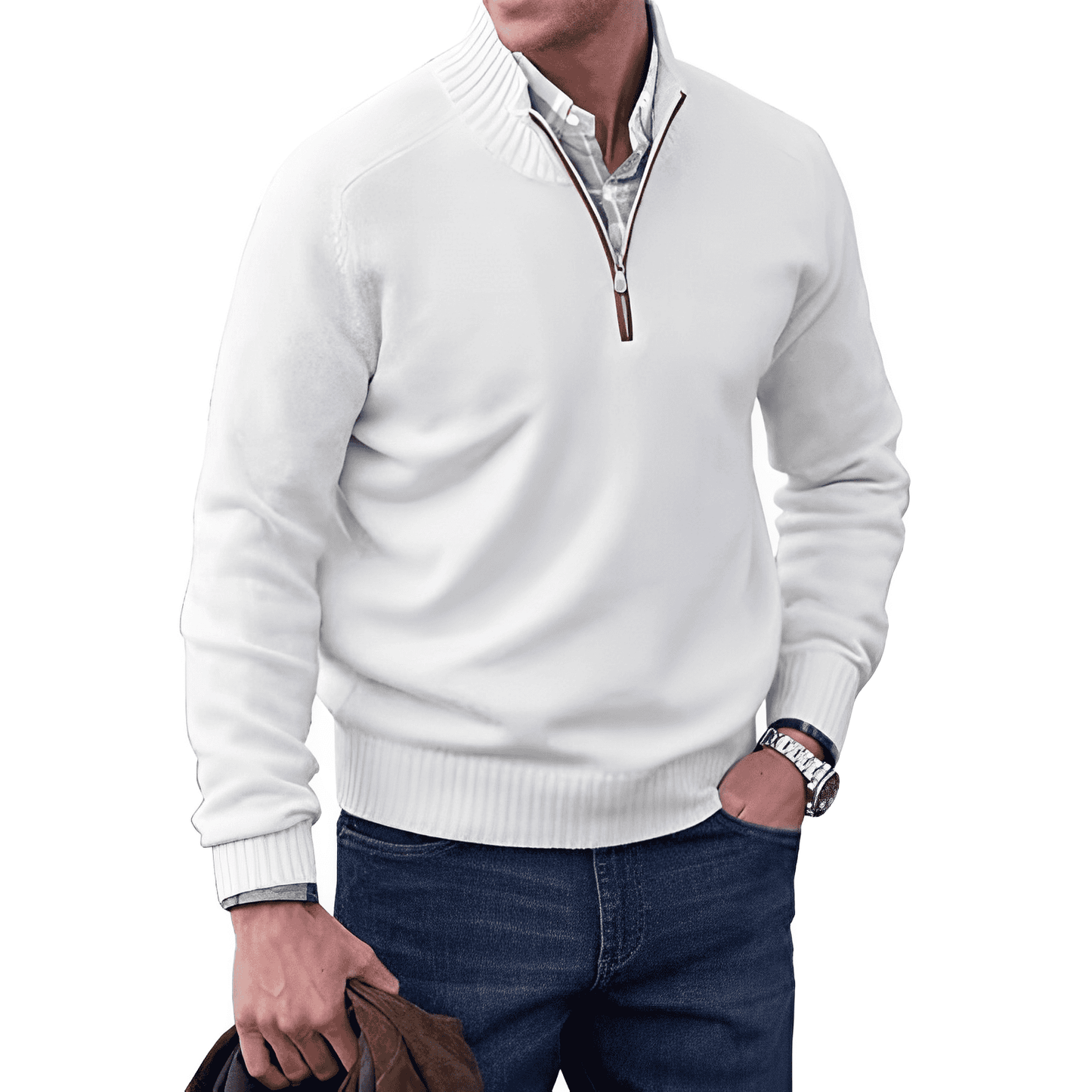 Benoit Elegante jersey de cachemira con cremallera