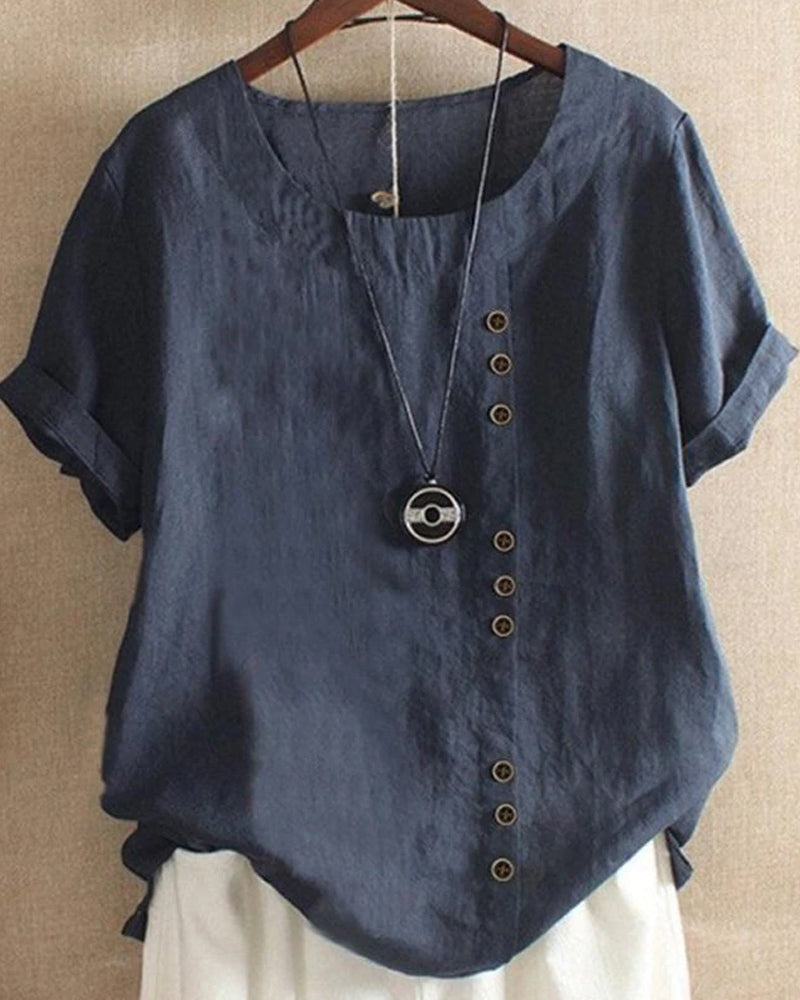 Blusa de manga corta para mujer
