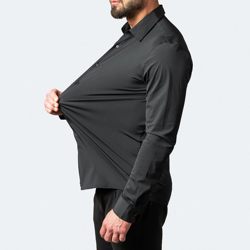 Espe - Camisa elástica sin pliegues para hombre