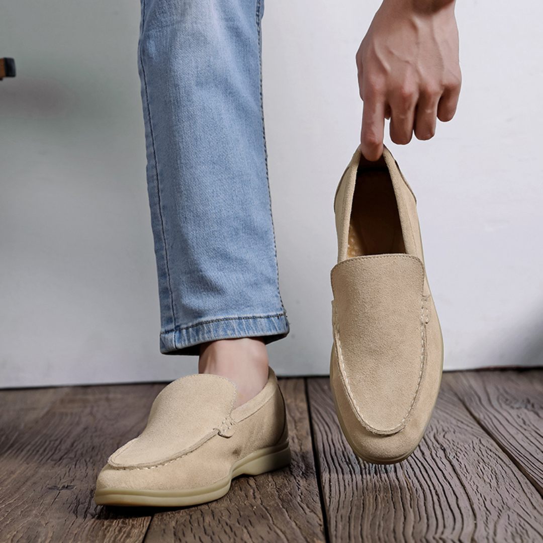 Exclusivos mocasines de ante para hombre estilo Milano