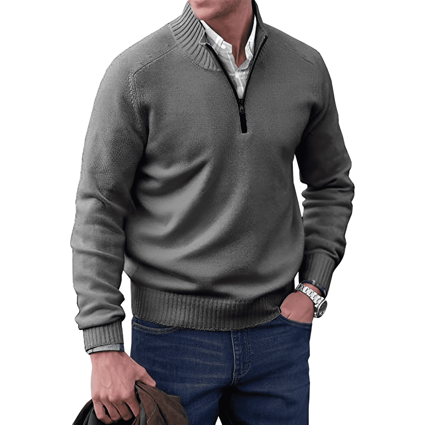 Benoit Elegante jersey de cachemira con cremallera