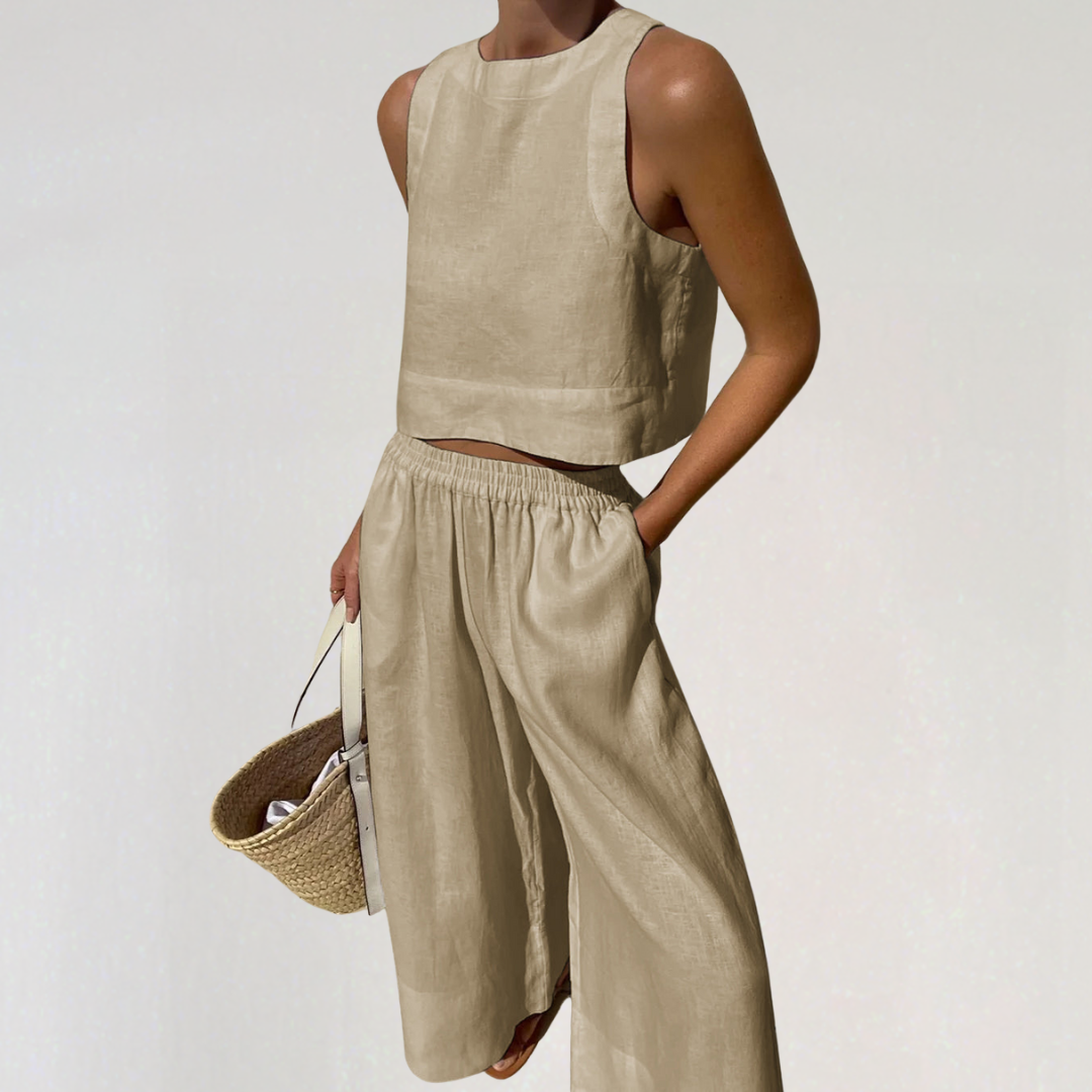 Conjunto de verano de lino para mujer