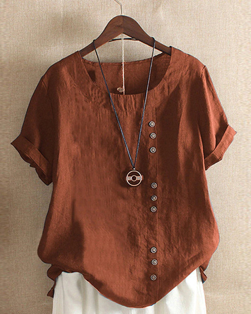 Blusa de manga corta para mujer
