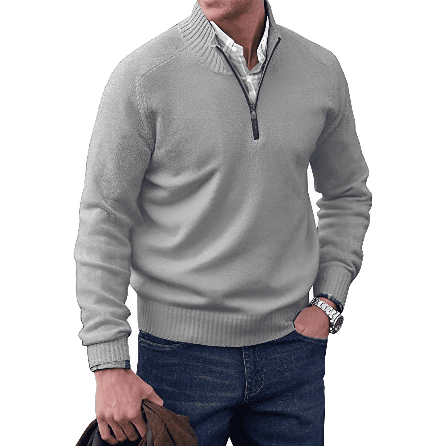 Benoit Elegante jersey de cachemira con cremallera