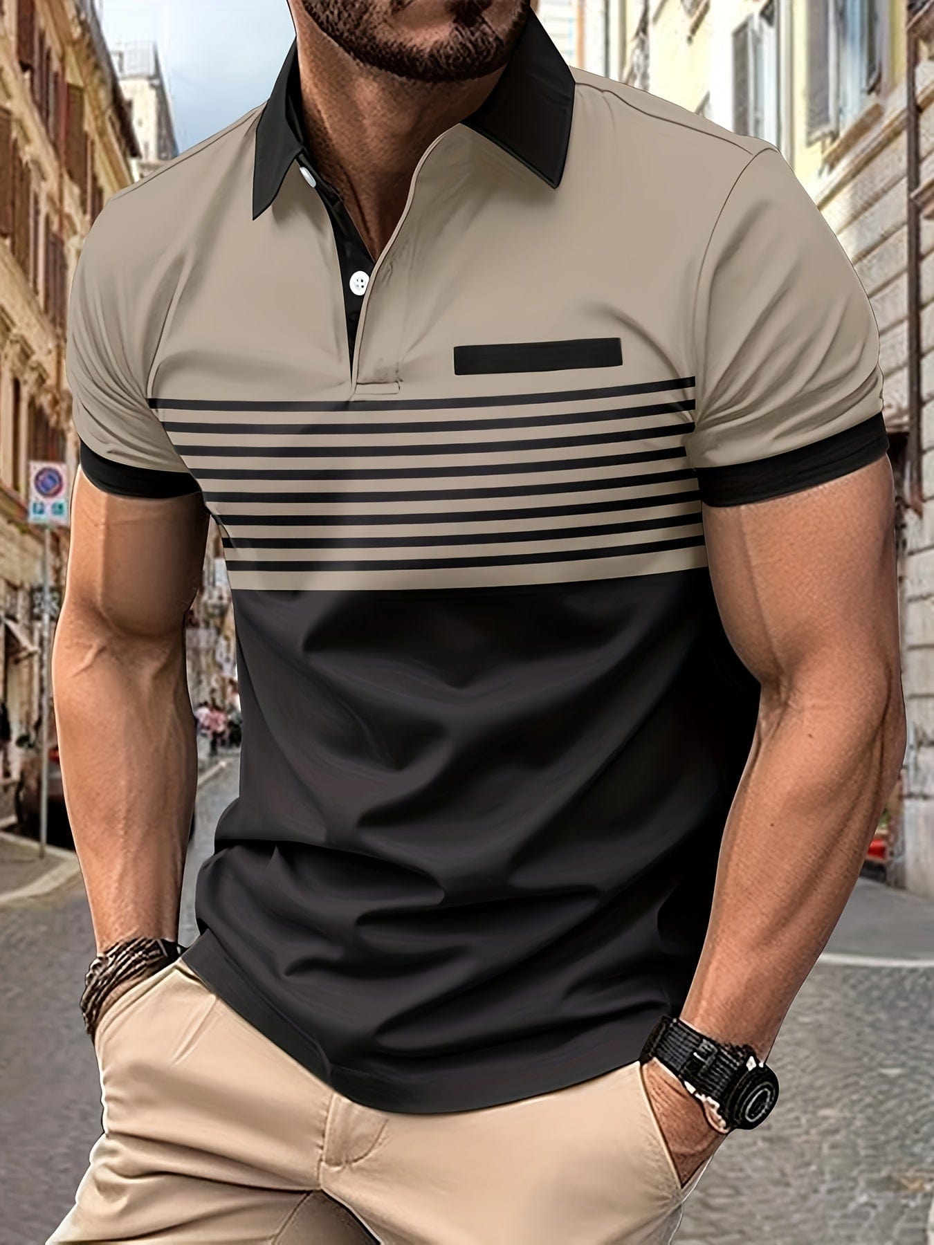 Louis｜Polo de verano a rayas para hombre