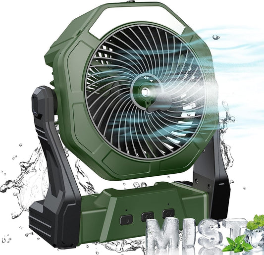 Ventilador nebulizador portátil, ventilador con batería recargable de 8 pulgadas 10000Mah