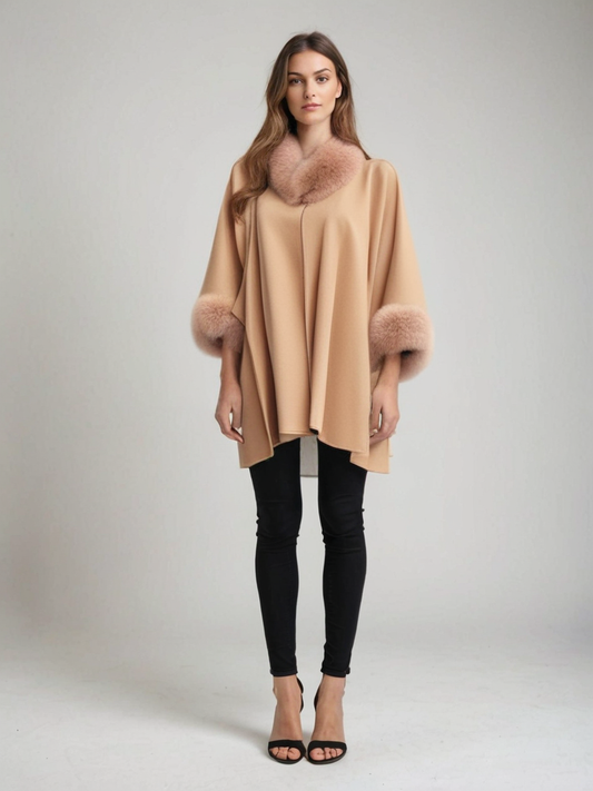 Abrigo ancho de lana para mujer - Elegante y cálido para el invierno