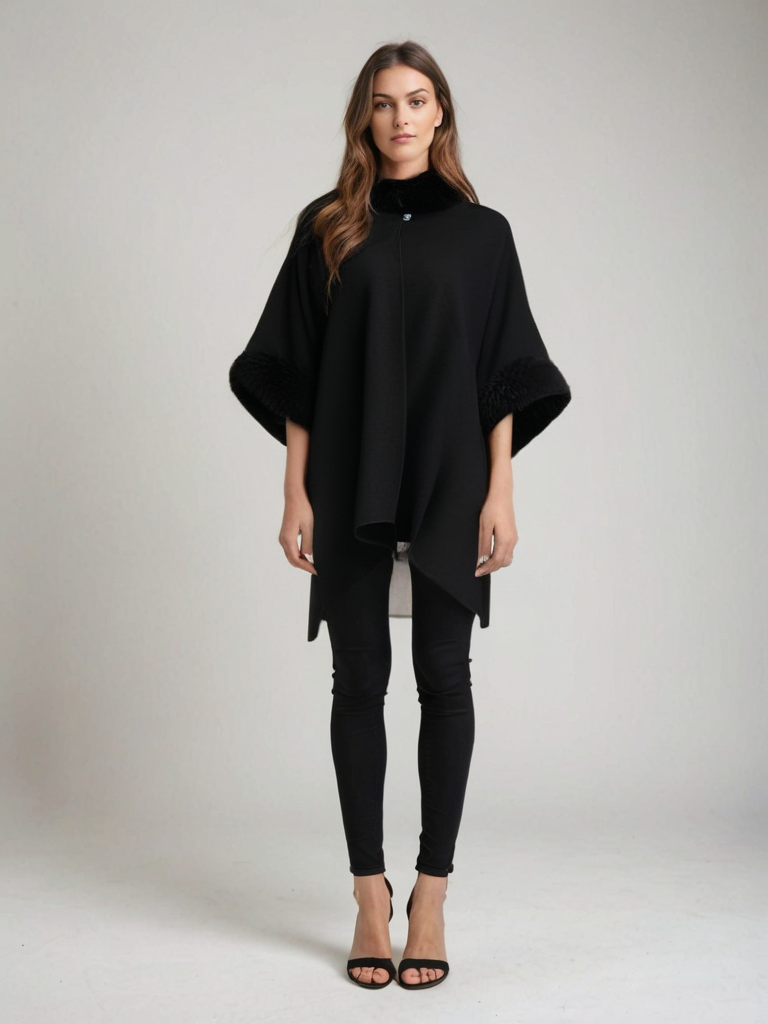 Abrigo ancho de lana para mujer - Elegante y cálido para el invierno