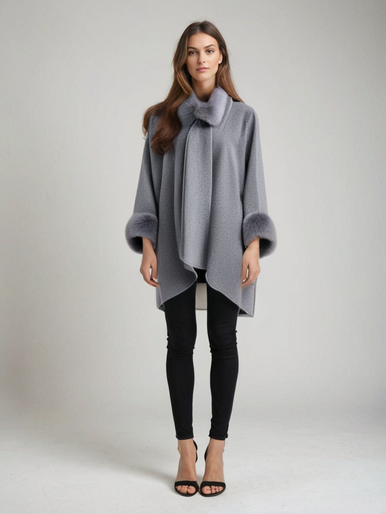 Abrigo ancho de lana para mujer - Elegante y cálido para el invierno