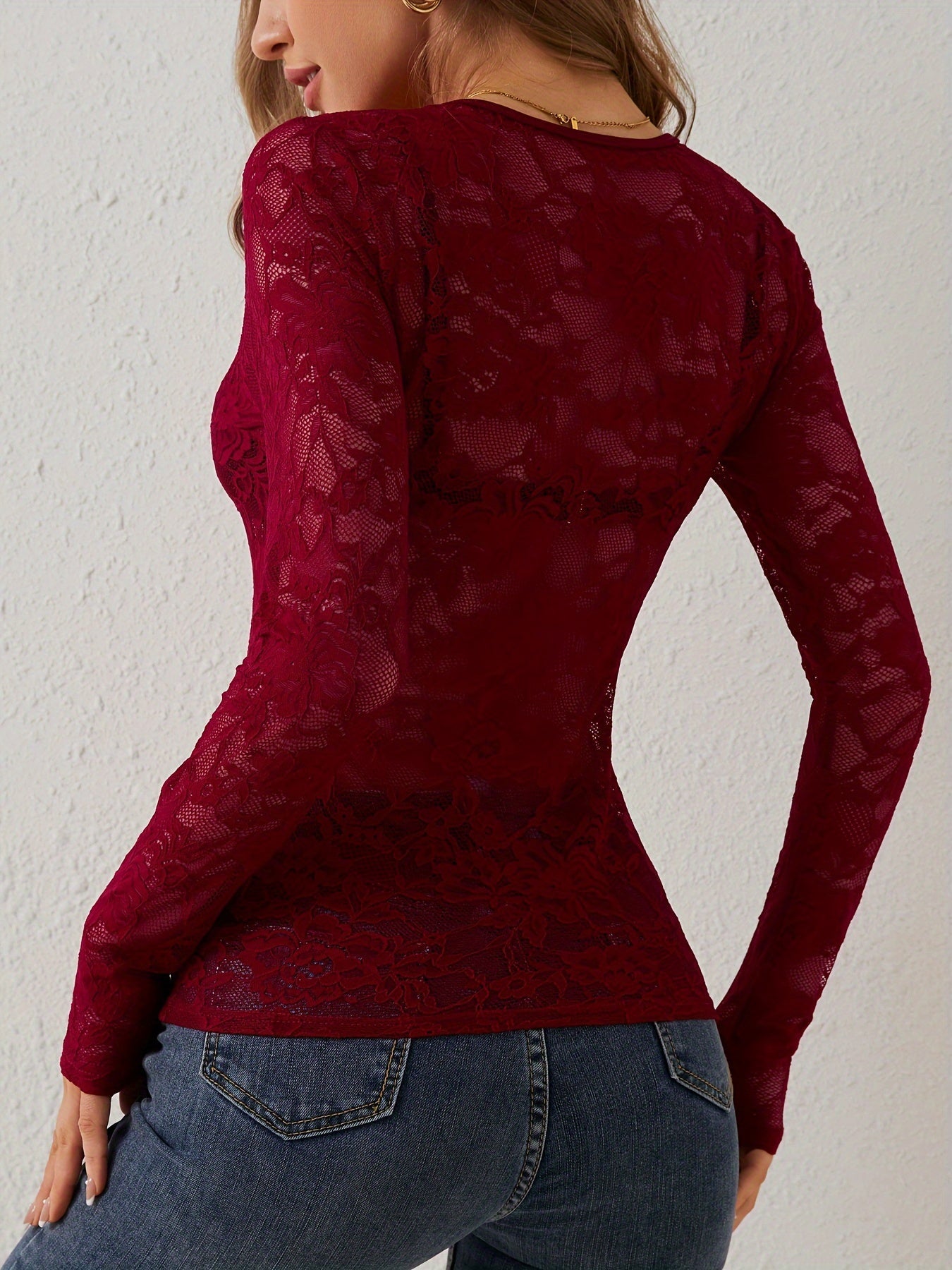 Camisa de encaje para mujer