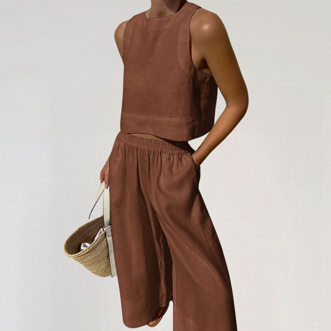Conjunto de verano de lino para mujer