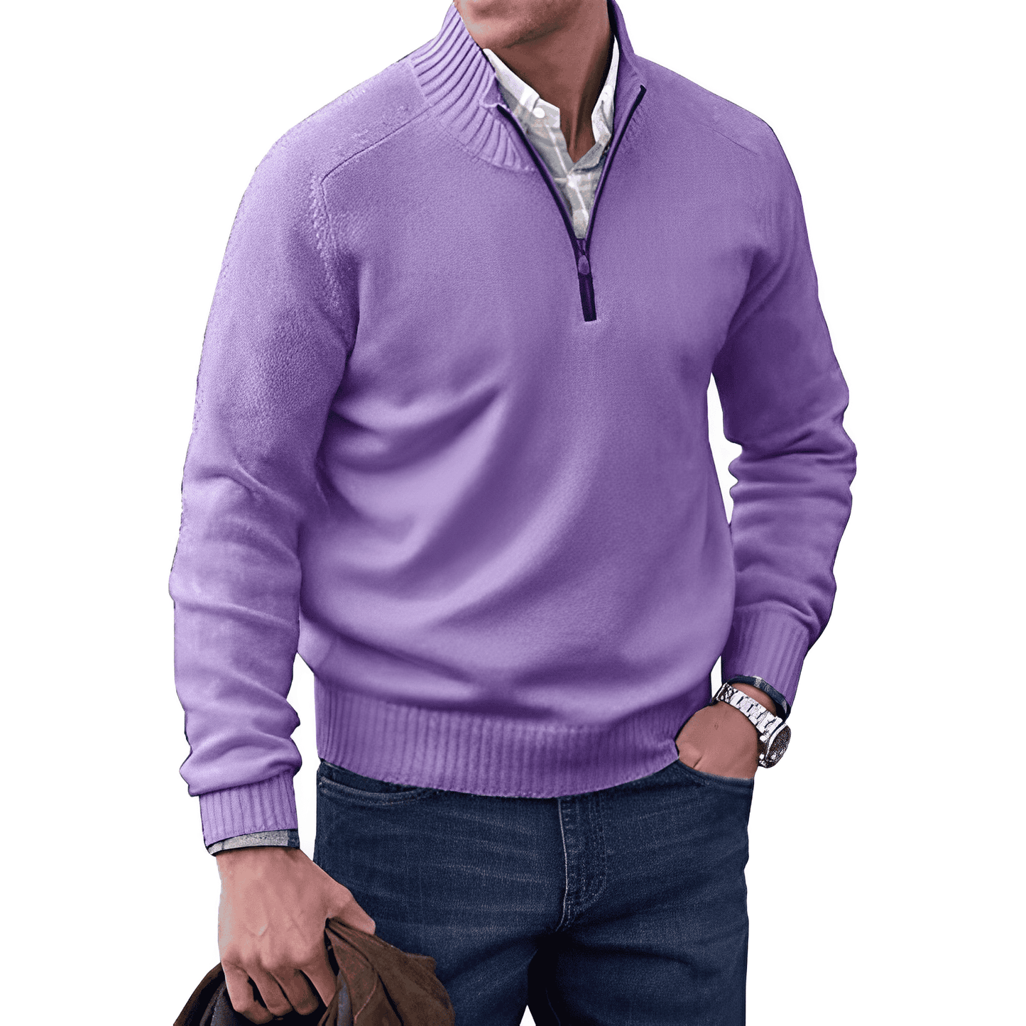 Benoit Elegante jersey de cachemira con cremallera