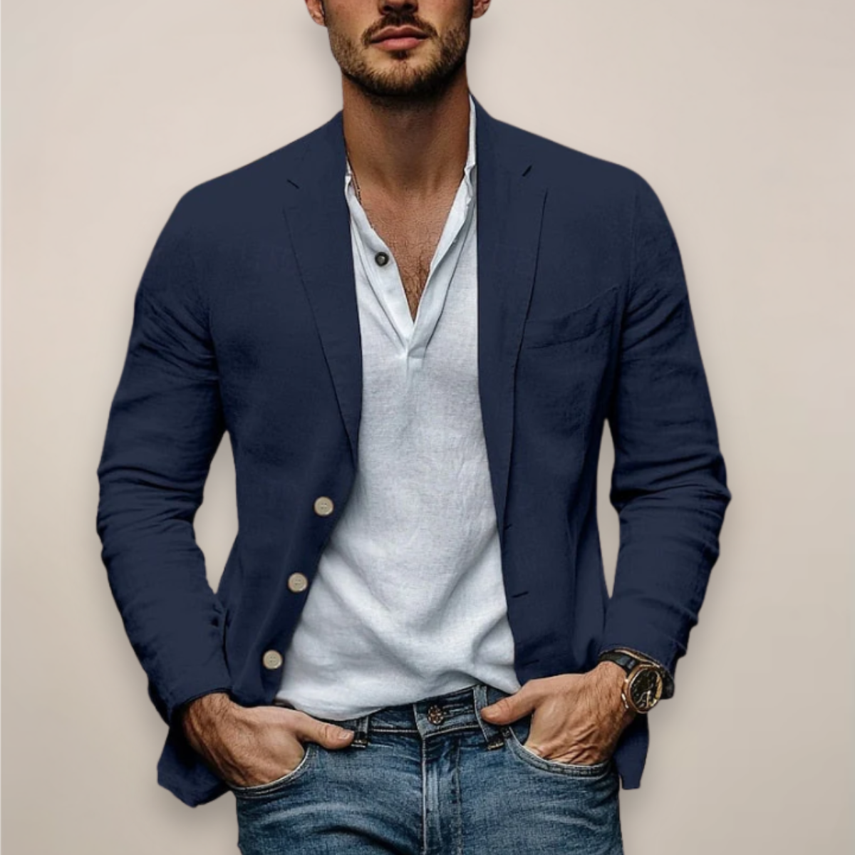 Americana de lino para hombre: ligera, cómoda y elegante para el verano