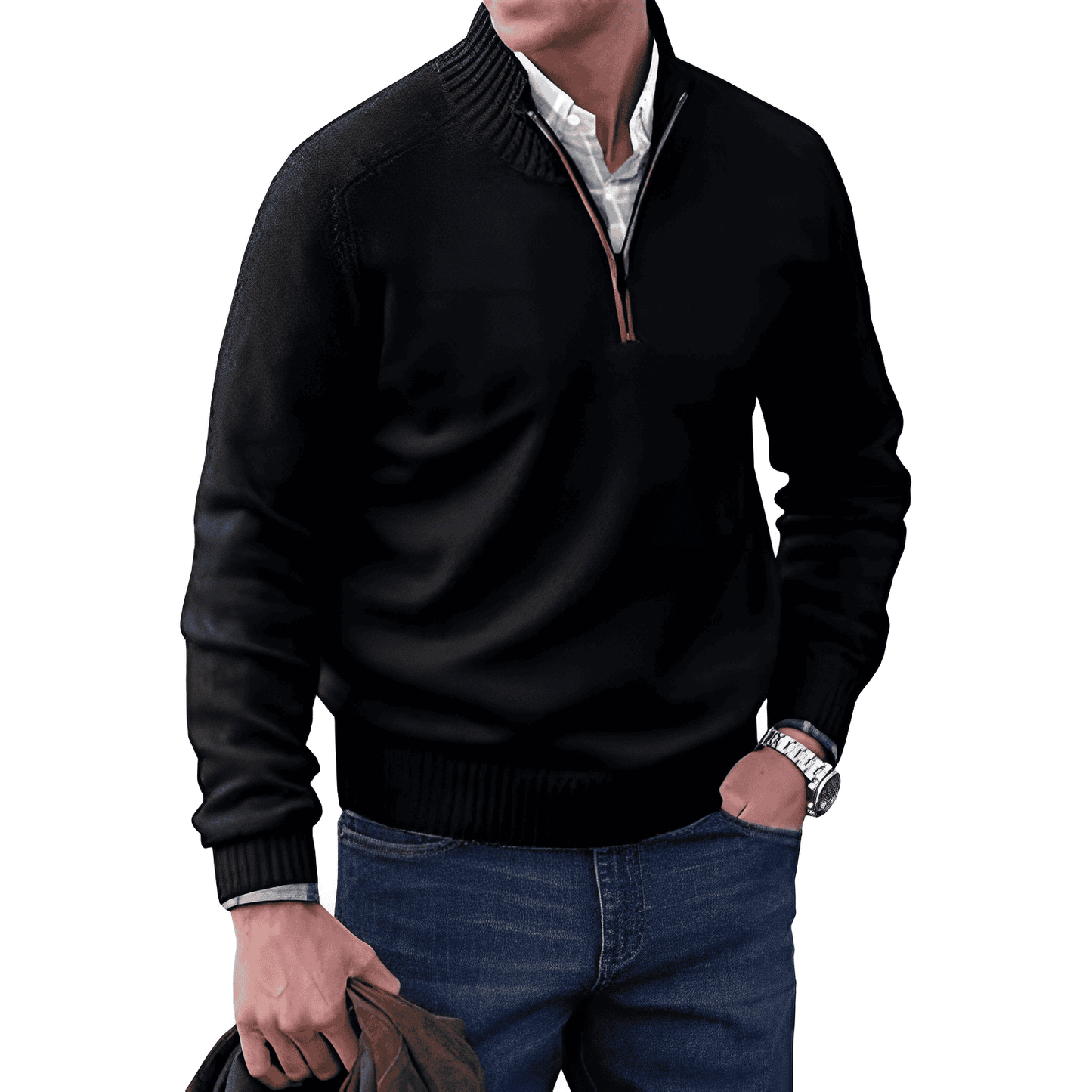 Benoit Elegante jersey de cachemira con cremallera
