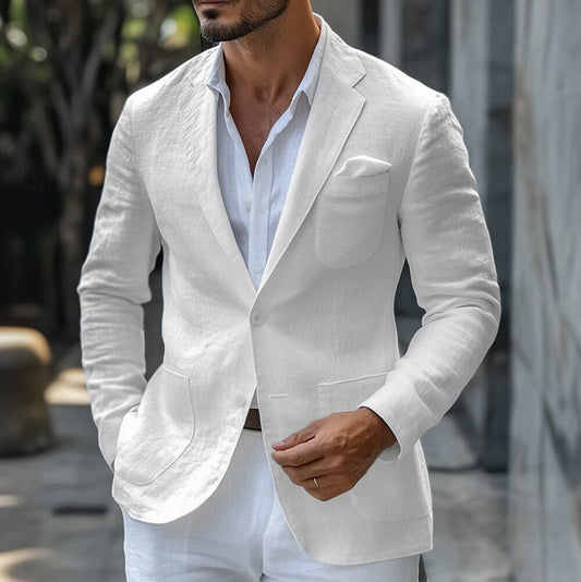 Blazer veraniego de lino para hombre - Corte entallado ligero