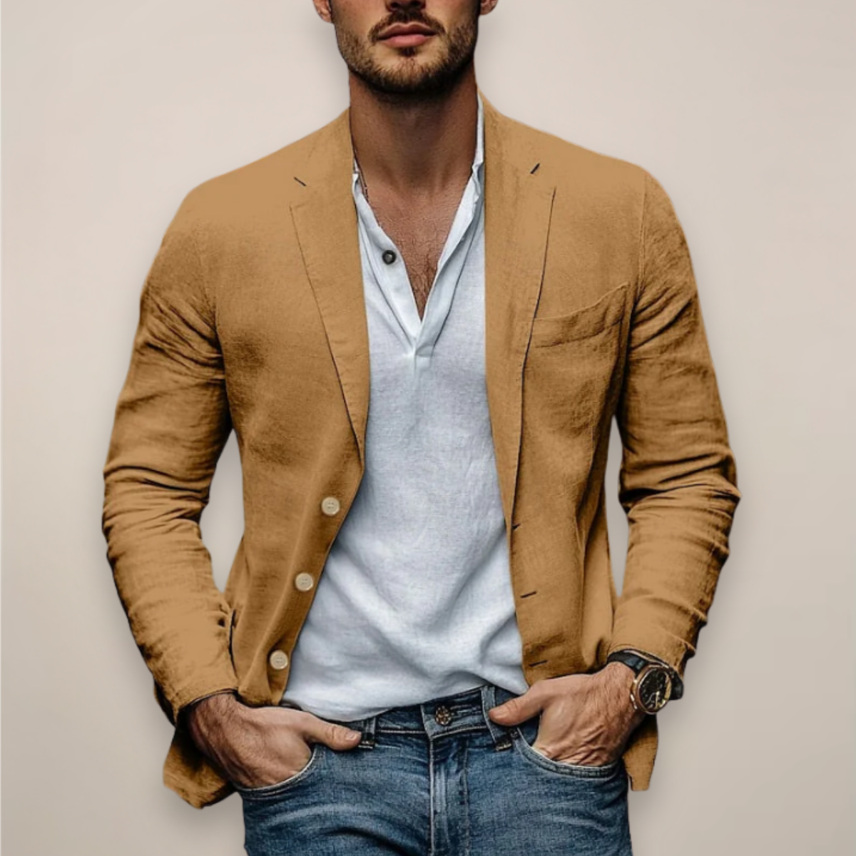 Americana de lino para hombre: ligera, cómoda y elegante para el verano