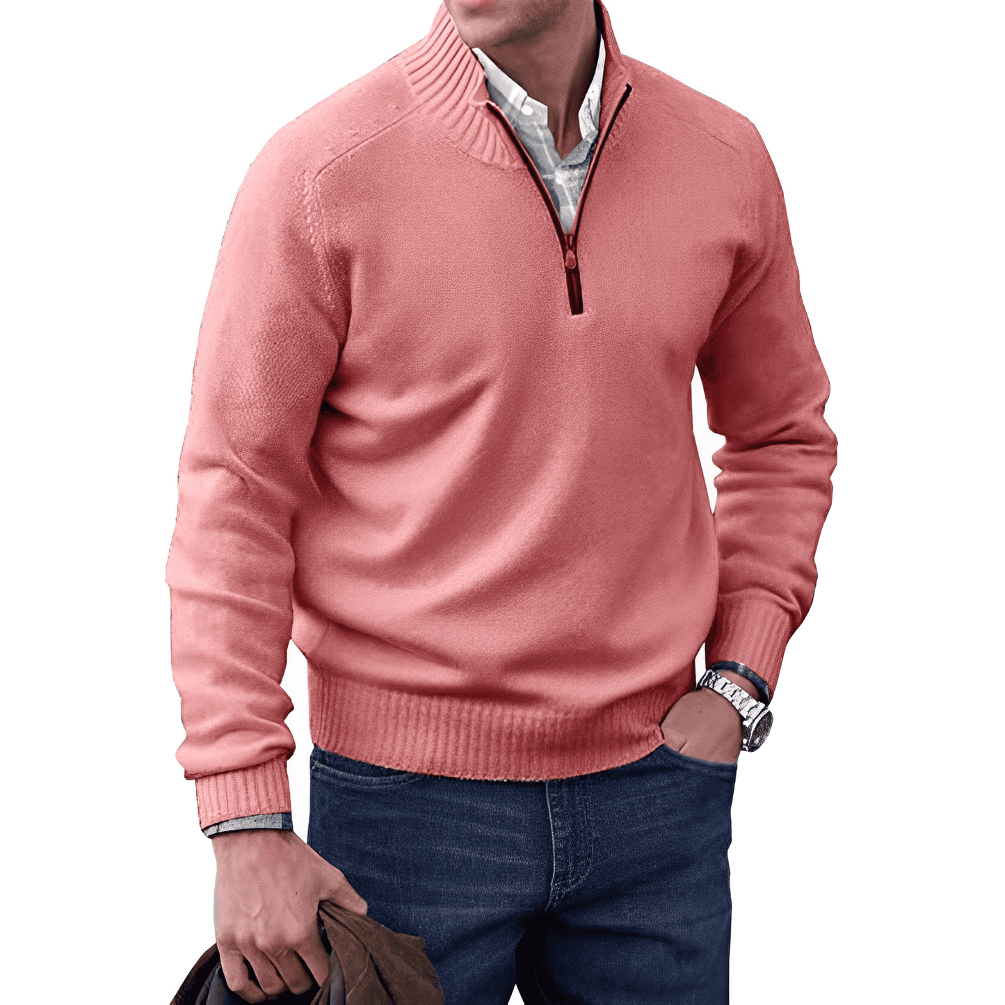 Benoit Elegante jersey de cachemira con cremallera