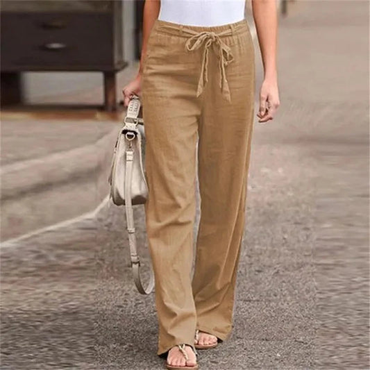Ilnara - Pantalón de lino elástico