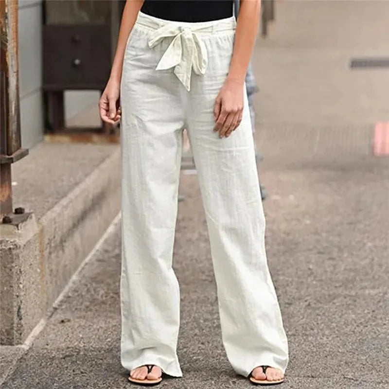 Ilnara - Pantalón de lino elástico