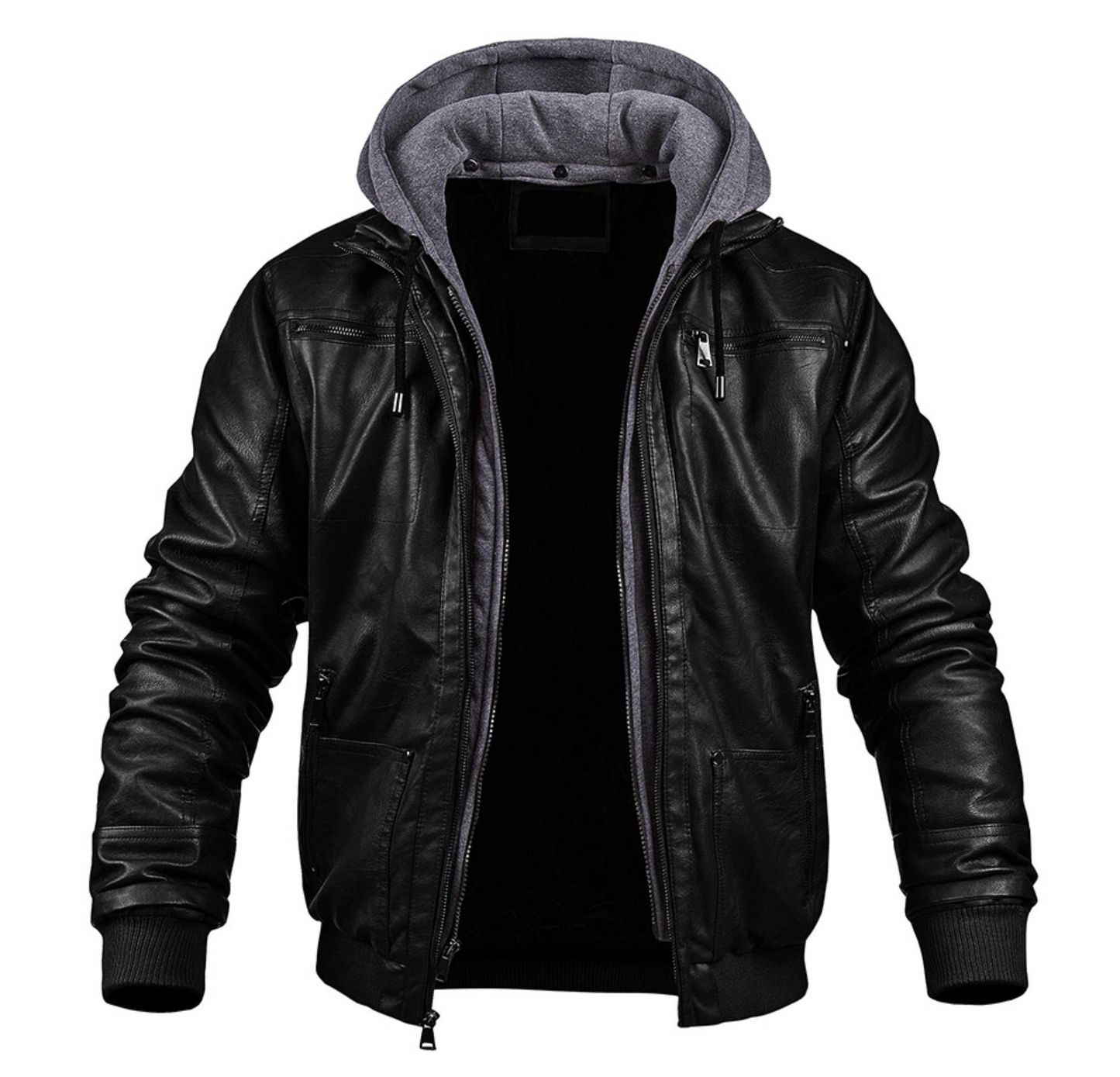 BENJAMIN - Elegante chaqueta de invierno en piel de primera calidad con capucha