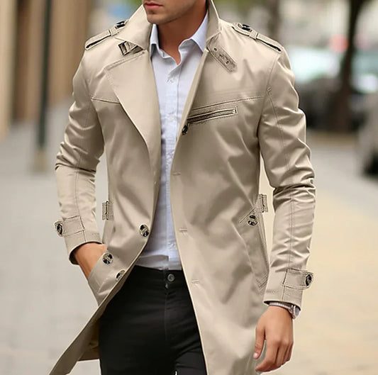 NELIO - Elegante gabardina de primavera para hombre