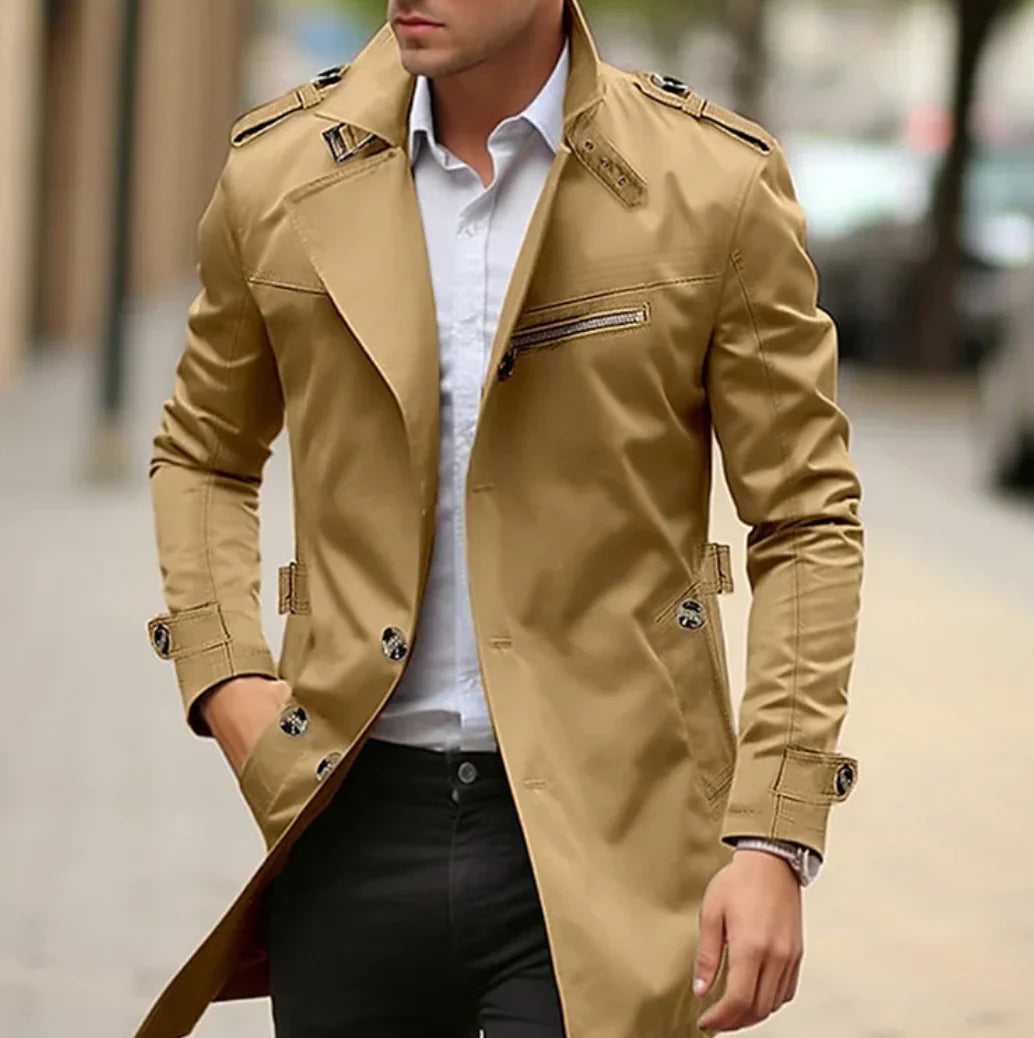 NELIO - Elegante gabardina de primavera para hombre