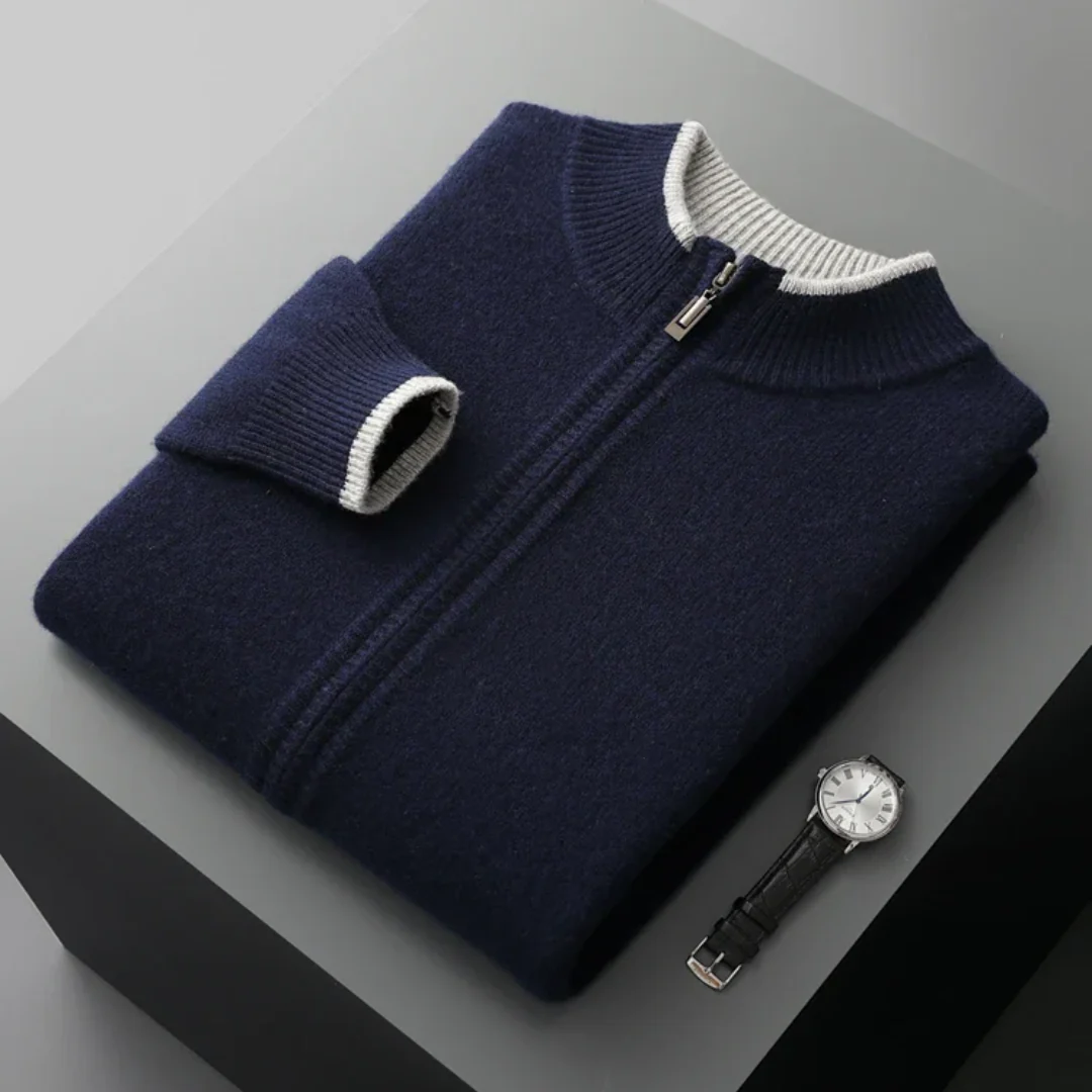 Merino - Chaqueta de lana con cremallera para hombre