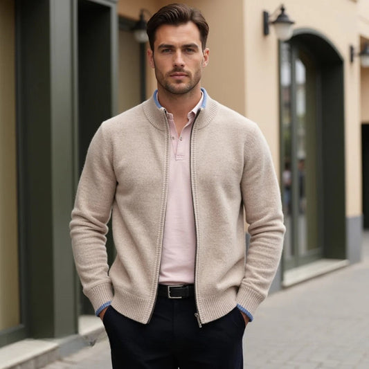 Merino - Chaqueta de lana con cremallera para hombre