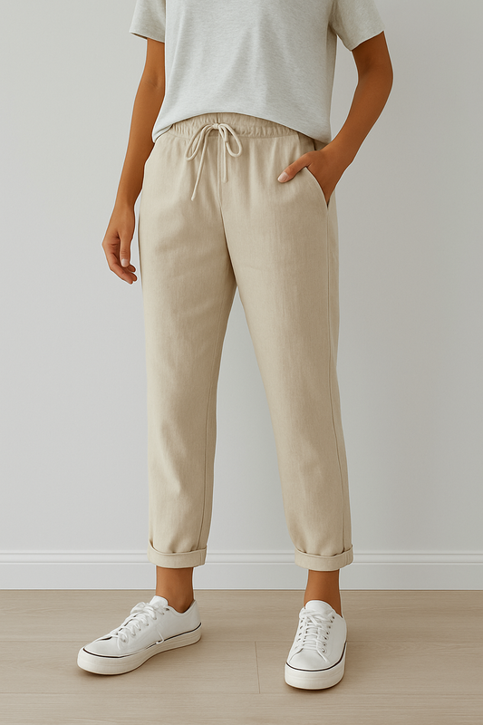 Pantalones de lino transpirables, informales y elegantes