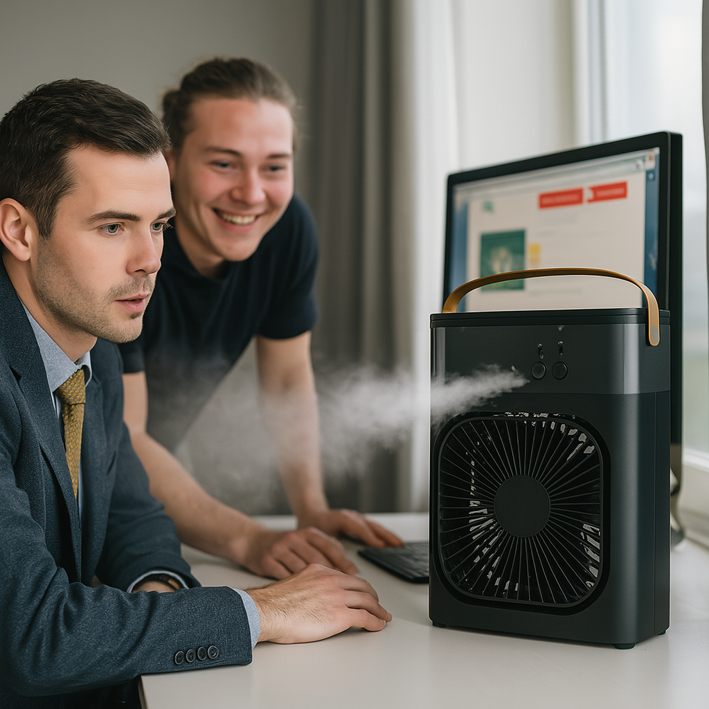 BREEZEFLOW | Enfriador y humidificador de aire portátil 3 en 1