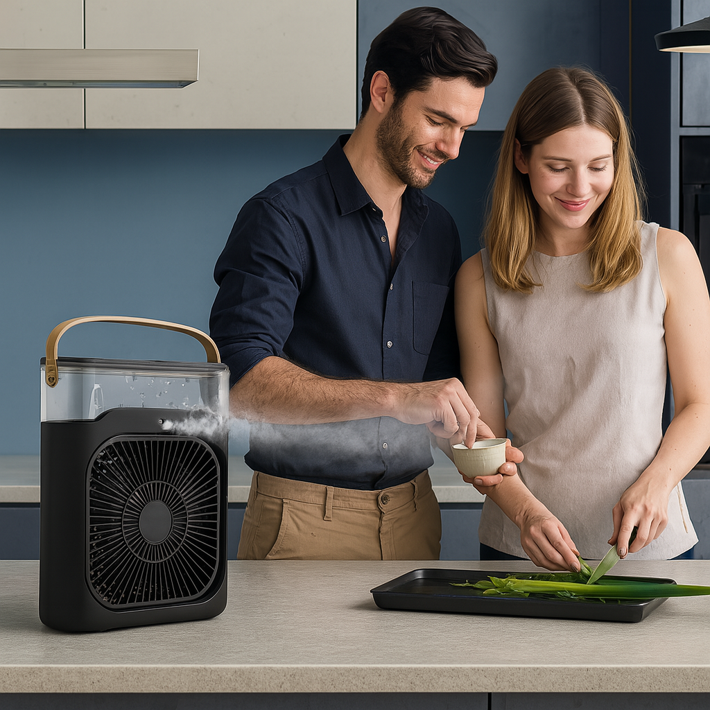 BREEZEFLOW | Enfriador y humidificador de aire portátil 3 en 1