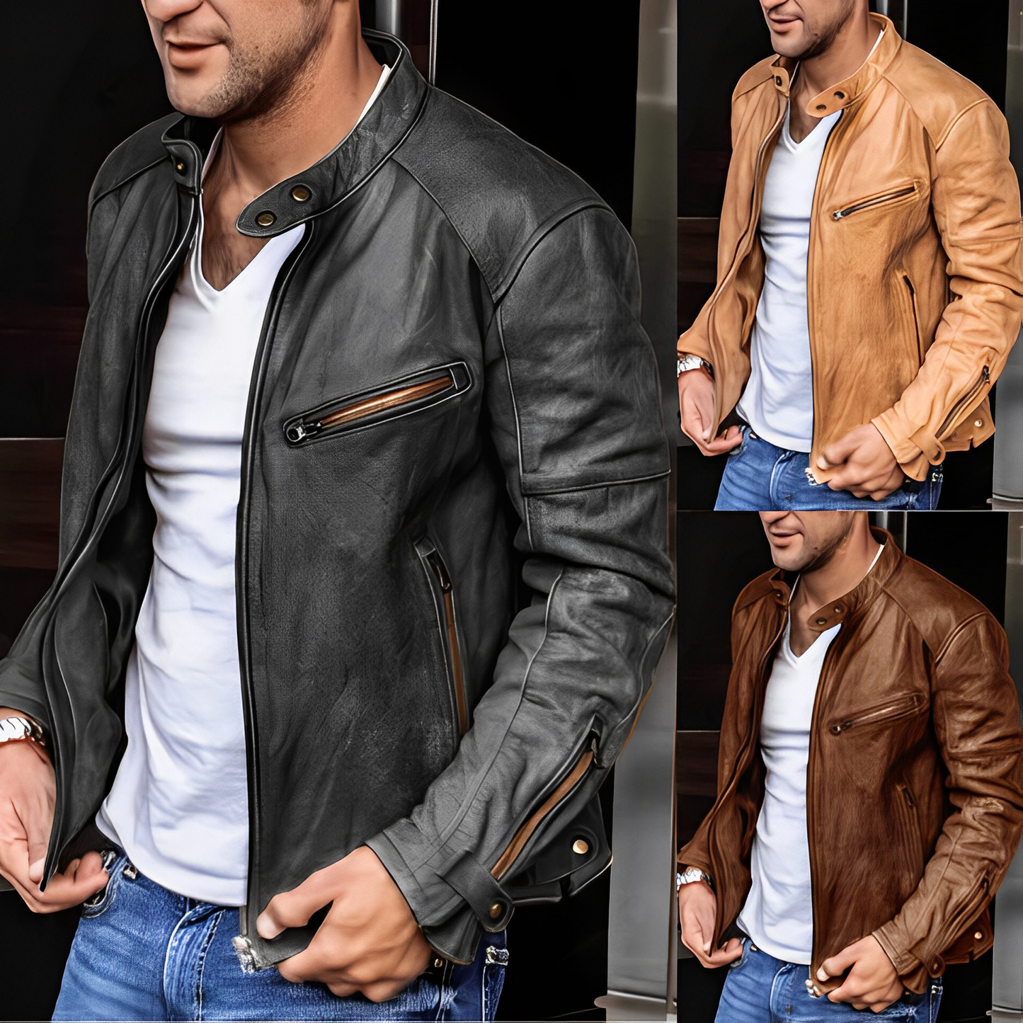 Chaqueta con cremallera para hombre