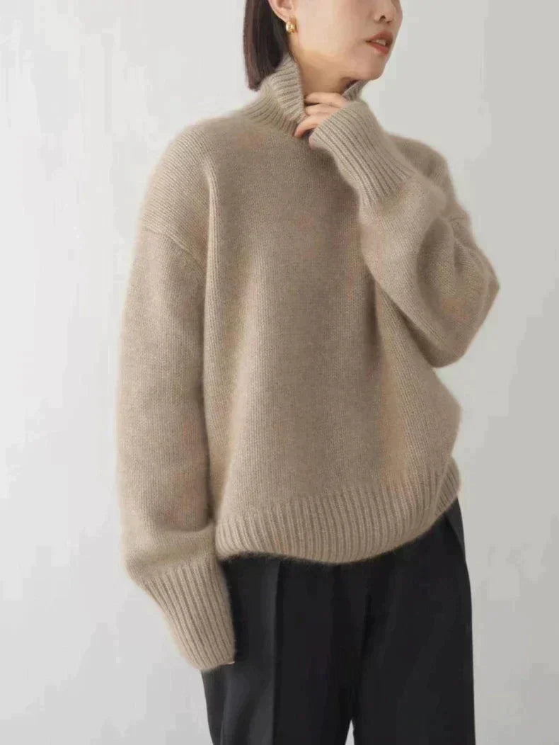 Lin - Jersey de cachemira de cuello alto