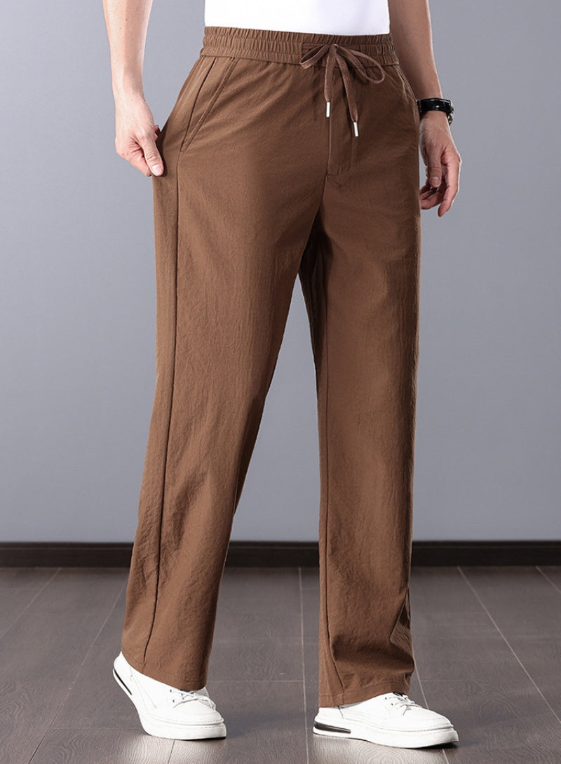 Pantalón clásico de lino hombre corte recto estilo atemporal